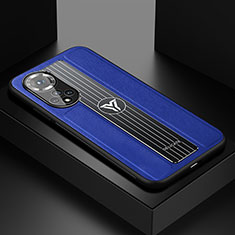 Custodia Silicone Morbida In Pelle Cover con Magnetico FL1 per Huawei Nova 9 Blu