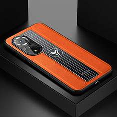 Custodia Silicone Morbida In Pelle Cover con Magnetico FL1 per Huawei Nova 9 Pro Arancione