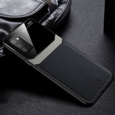 Custodia Silicone Morbida In Pelle Cover con Magnetico FL1 per Samsung Galaxy A02s Nero