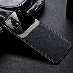 Custodia Silicone Morbida In Pelle Cover con Magnetico FL1 per Samsung Galaxy A22 5G Nero