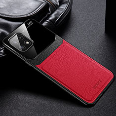 Custodia Silicone Morbida In Pelle Cover con Magnetico FL1 per Samsung Galaxy A22 5G Rosso