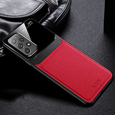Custodia Silicone Morbida In Pelle Cover con Magnetico FL1 per Samsung Galaxy A23 4G Rosso