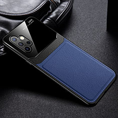 Custodia Silicone Morbida In Pelle Cover con Magnetico FL1 per Samsung Galaxy A32 5G Blu