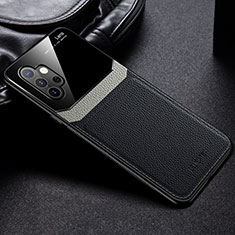 Custodia Silicone Morbida In Pelle Cover con Magnetico FL1 per Samsung Galaxy A32 5G Nero