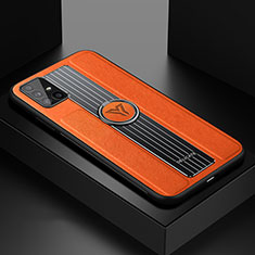 Custodia Silicone Morbida In Pelle Cover con Magnetico FL1 per Samsung Galaxy A51 4G Arancione