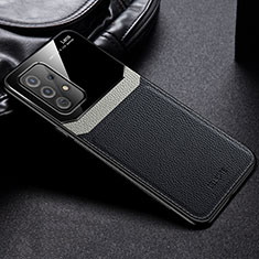 Custodia Silicone Morbida In Pelle Cover con Magnetico FL1 per Samsung Galaxy A52 4G Nero