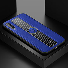 Custodia Silicone Morbida In Pelle Cover con Magnetico FL1 per Samsung Galaxy A70S Blu