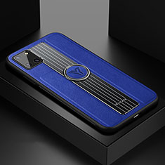 Custodia Silicone Morbida In Pelle Cover con Magnetico FL1 per Samsung Galaxy A81 Blu