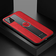 Custodia Silicone Morbida In Pelle Cover con Magnetico FL1 per Samsung Galaxy A81 Rosso
