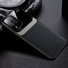 Custodia Silicone Morbida In Pelle Cover con Magnetico FL1 per Samsung Galaxy M33 5G Nero