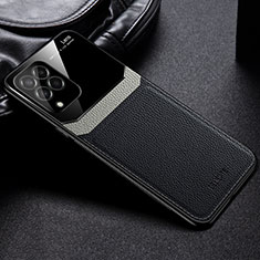 Custodia Silicone Morbida In Pelle Cover con Magnetico FL1 per Samsung Galaxy M53 5G Nero