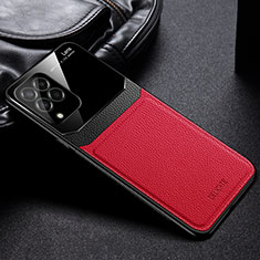 Custodia Silicone Morbida In Pelle Cover con Magnetico FL1 per Samsung Galaxy M53 5G Rosso