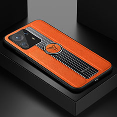 Custodia Silicone Morbida In Pelle Cover con Magnetico FL1 per Xiaomi Mi Mix 4 5G Arancione