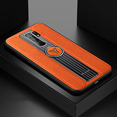 Custodia Silicone Morbida In Pelle Cover con Magnetico FL1 per Xiaomi Redmi 9 Arancione