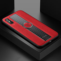 Custodia Silicone Morbida In Pelle Cover con Magnetico FL1 per Xiaomi Redmi 9A Rosso