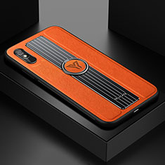 Custodia Silicone Morbida In Pelle Cover con Magnetico FL1 per Xiaomi Redmi 9AT Arancione