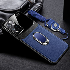 Custodia Silicone Morbida In Pelle Cover con Magnetico FL2 per Xiaomi Poco X4 NFC Blu