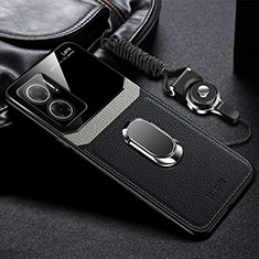 Custodia Silicone Morbida In Pelle Cover con Magnetico FL2 per Xiaomi Redmi Note 11E 5G Nero