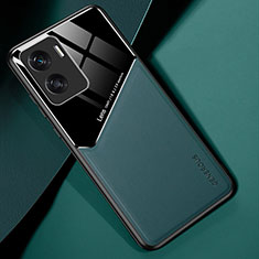 Custodia Silicone Morbida In Pelle Cover con Magnetico per Huawei Honor 90 Lite 5G Verde