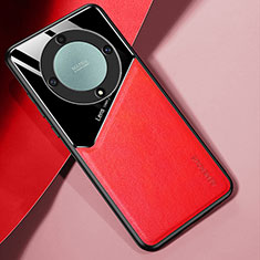 Custodia Silicone Morbida In Pelle Cover con Magnetico per Huawei Honor Magic5 Lite 5G Rosso