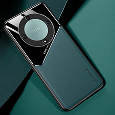 Custodia Silicone Morbida In Pelle Cover con Magnetico per Huawei Honor Magic5 Lite 5G Verde