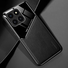 Custodia Silicone Morbida In Pelle Cover con Magnetico per Huawei Honor X6a Nero