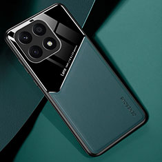 Custodia Silicone Morbida In Pelle Cover con Magnetico per Huawei Honor X8a 4G Verde