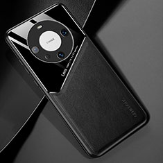 Custodia Silicone Morbida In Pelle Cover con Magnetico per Huawei Mate 60 Nero