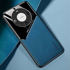 Custodia Silicone Morbida In Pelle Cover con Magnetico per Huawei Mate 60 Pro Blu