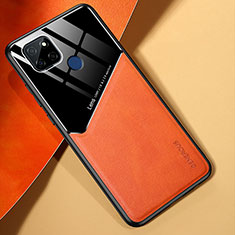 Custodia Silicone Morbida In Pelle Cover con Magnetico per Realme V3 5G Arancione