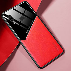 Custodia Silicone Morbida In Pelle Cover con Magnetico per Samsung Galaxy A10s Rosso