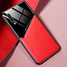 Custodia Silicone Morbida In Pelle Cover con Magnetico per Samsung Galaxy A30S Rosso