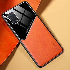Custodia Silicone Morbida In Pelle Cover con Magnetico per Samsung Galaxy A31 Arancione