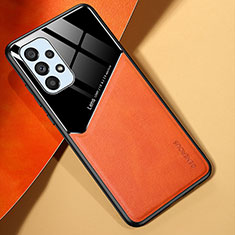 Custodia Silicone Morbida In Pelle Cover con Magnetico per Samsung Galaxy A53 5G Arancione