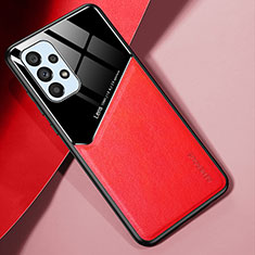 Custodia Silicone Morbida In Pelle Cover con Magnetico per Samsung Galaxy A53 5G Rosso