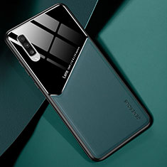 Custodia Silicone Morbida In Pelle Cover con Magnetico per Samsung Galaxy A70 Verde