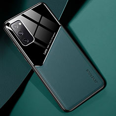 Custodia Silicone Morbida In Pelle Cover con Magnetico per Samsung Galaxy S20 Lite 5G Verde
