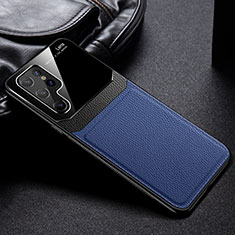 Custodia Silicone Morbida In Pelle Cover con Magnetico per Samsung Galaxy S21 Ultra 5G Blu