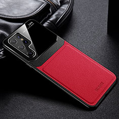 Custodia Silicone Morbida In Pelle Cover con Magnetico per Samsung Galaxy S21 Ultra 5G Rosso