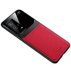 Custodia Silicone Morbida In Pelle Cover con Magnetico per Vivo iQOO 8 5G Rosso