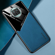Custodia Silicone Morbida In Pelle Cover con Magnetico per Xiaomi Mi 10i 5G Blu