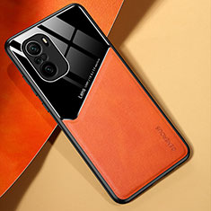 Custodia Silicone Morbida In Pelle Cover con Magnetico per Xiaomi Mi 11X Pro 5G Arancione