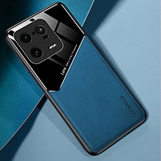Custodia Silicone Morbida In Pelle Cover con Magnetico per Xiaomi Mi 13 Pro 5G Blu