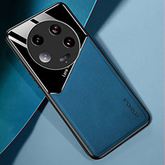 Custodia Silicone Morbida In Pelle Cover con Magnetico per Xiaomi Mi 13 Ultra 5G Blu