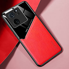 Custodia Silicone Morbida In Pelle Cover con Magnetico per Xiaomi Mi 13T 5G Rosso
