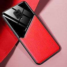 Custodia Silicone Morbida In Pelle Cover con Magnetico per Xiaomi Poco M2 Pro Rosso
