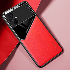 Custodia Silicone Morbida In Pelle Cover con Magnetico per Xiaomi Poco M5 4G Rosso
