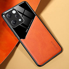 Custodia Silicone Morbida In Pelle Cover con Magnetico per Xiaomi Redmi 12 4G Arancione