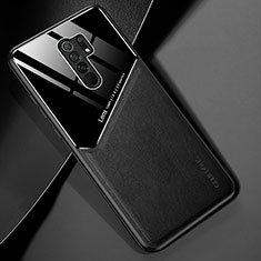 Custodia Silicone Morbida In Pelle Cover con Magnetico per Xiaomi Redmi 9 Nero