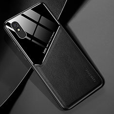 Custodia Silicone Morbida In Pelle Cover con Magnetico per Xiaomi Redmi 9AT Nero